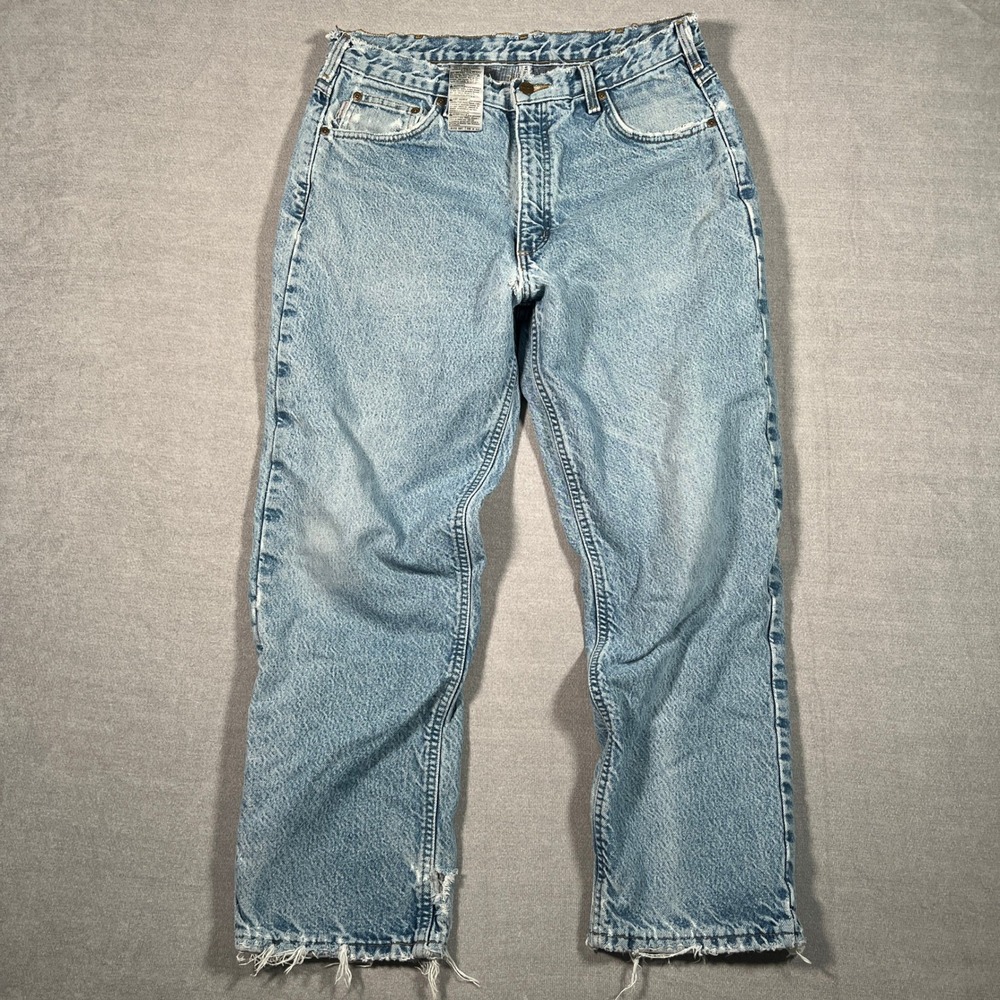 Carhartt B172 DST Relaxed Fit Mid Rise Tapered Leg Jeans Mens 36x30 Light Blue